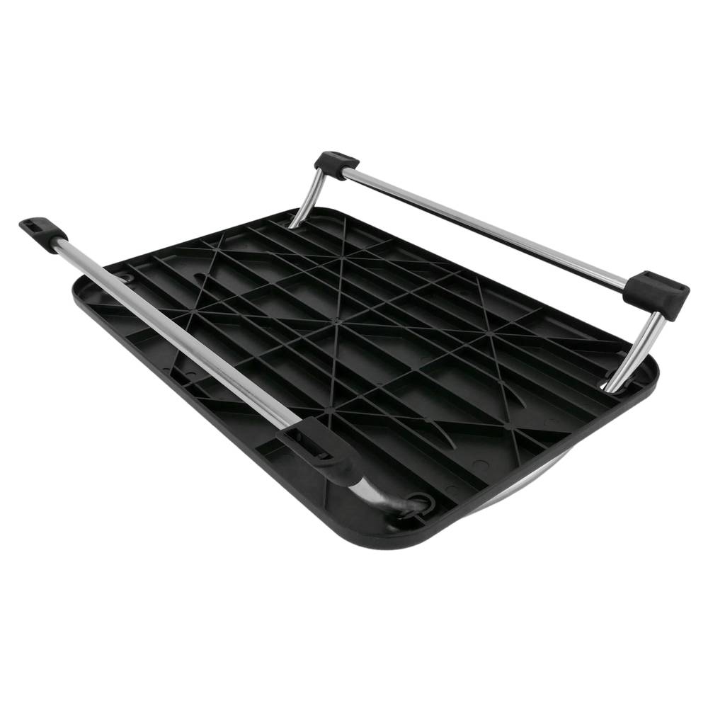 Reposapso com plataforma ajustável de plástico preto 433 x 285 mm