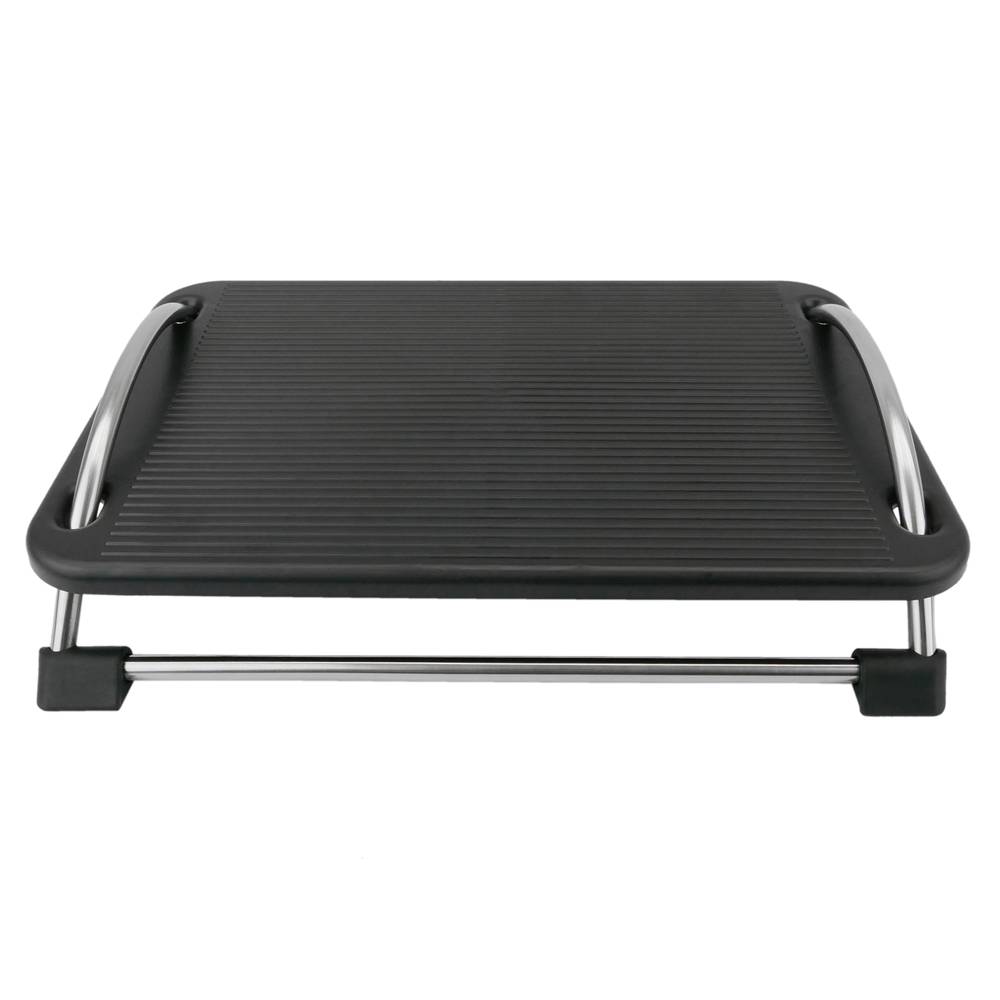 Reposapso com plataforma ajustável de plástico preto 433 x 285 mm