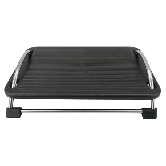 Reposapso com plataforma ajustável de plástico preto 433 x 285 mm