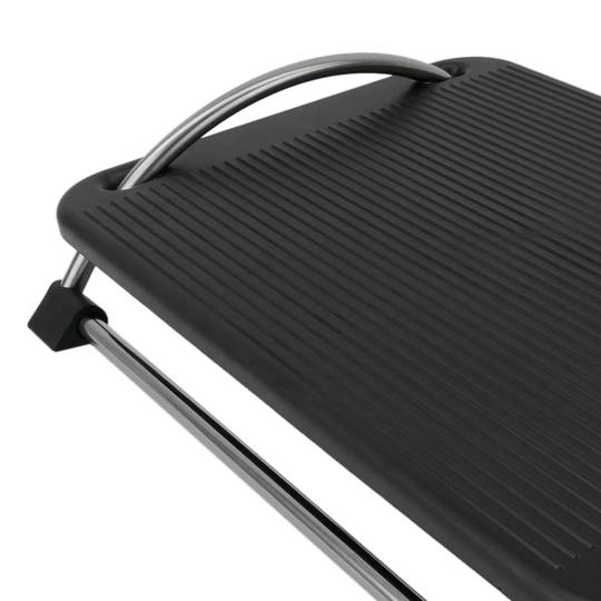 Reposapso com plataforma ajustável de plástico preto 433 x 285 mm
