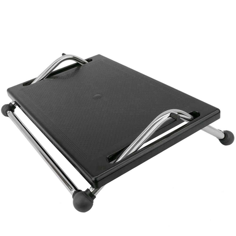 Poggiapiedi con piattaforma regolabile in plastica nera 450 x 370 mm