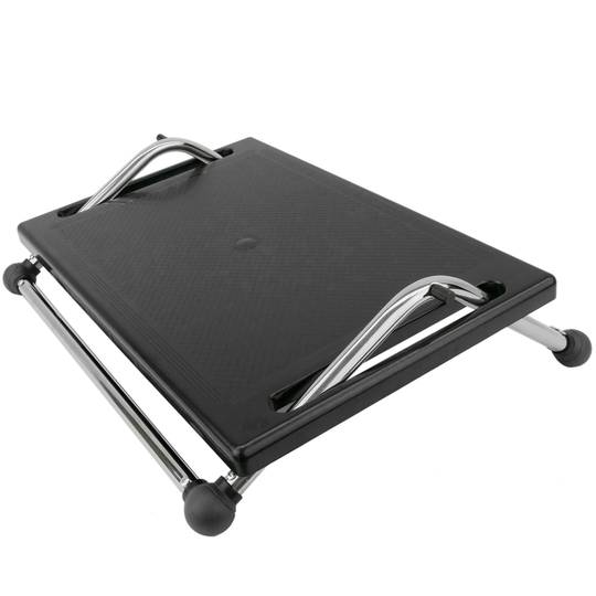 Poggiapiedi con piattaforma regolabile in plastica nera 450 x 370 mm