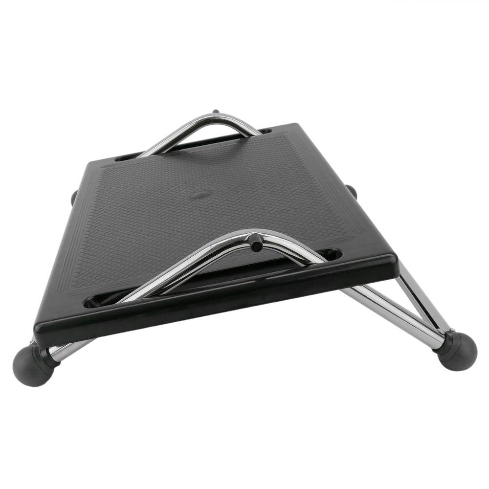 Poggiapiedi con piattaforma regolabile in plastica nera 450 x 370 mm