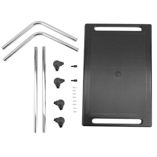 Poggiapiedi con piattaforma regolabile in plastica nera 450 x 370 mm