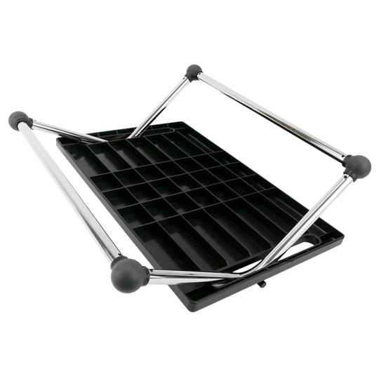 Poggiapiedi con piattaforma regolabile in plastica nera 450 x 370 mm