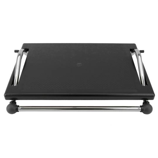 Poggiapiedi con piattaforma regolabile in plastica nera 450 x 370 mm