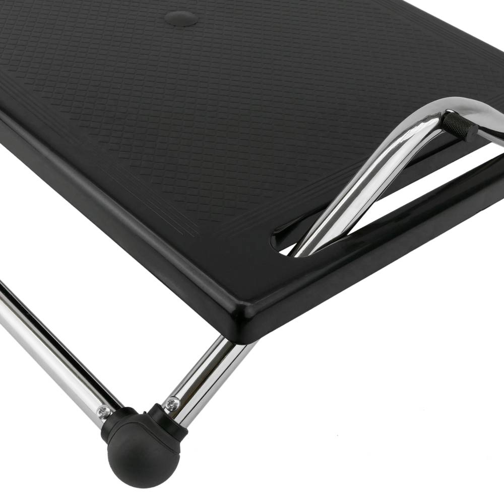 Poggiapiedi con piattaforma regolabile in plastica nera 450 x 370 mm