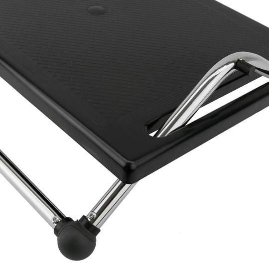 Poggiapiedi con piattaforma regolabile in plastica nera 450 x 370 mm