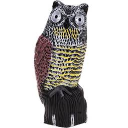 Uilenbeeld vogelverschrikker met geluid en LED ogen 38cm vrouwtje