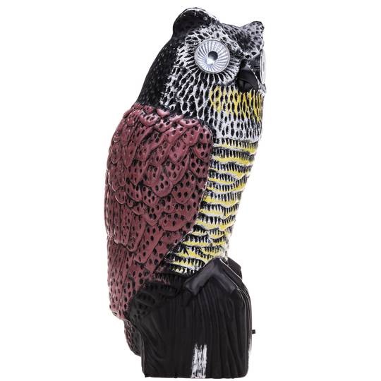 Owl statue bird repeller with sound and LED eyes 38cm female