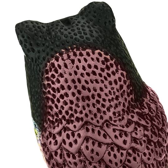 Owl statue bird repeller with sound and LED eyes 38cm female