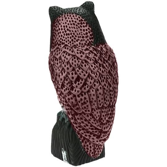 Owl statue bird repeller with sound and LED eyes 38cm female