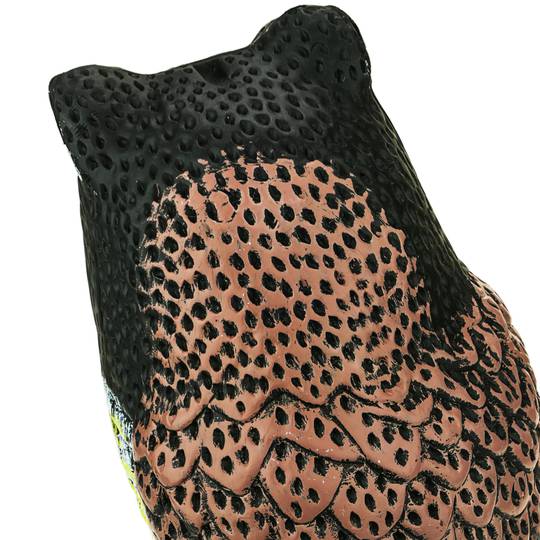 Vogel afstoter uil standbeeld type met geluid en reflecterende ogen 40cm vrouwelijk