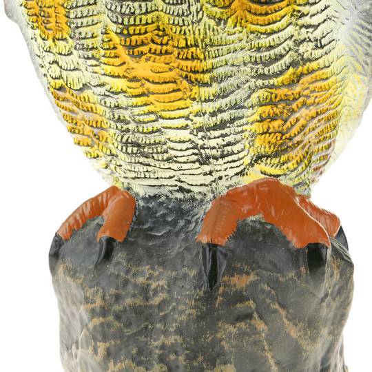 Vogelscheuche Eule Figur mit Reflektoraugen 40cm mann