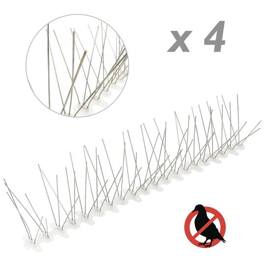 Pointes anti pigeon Répulsif Oiseau Épouvantail en acier inoxydable 2m 4x50cm