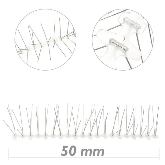 Pointes anti pigeon Répulsif Oiseau Épouvantail en acier inoxydable 2m 4x50cm