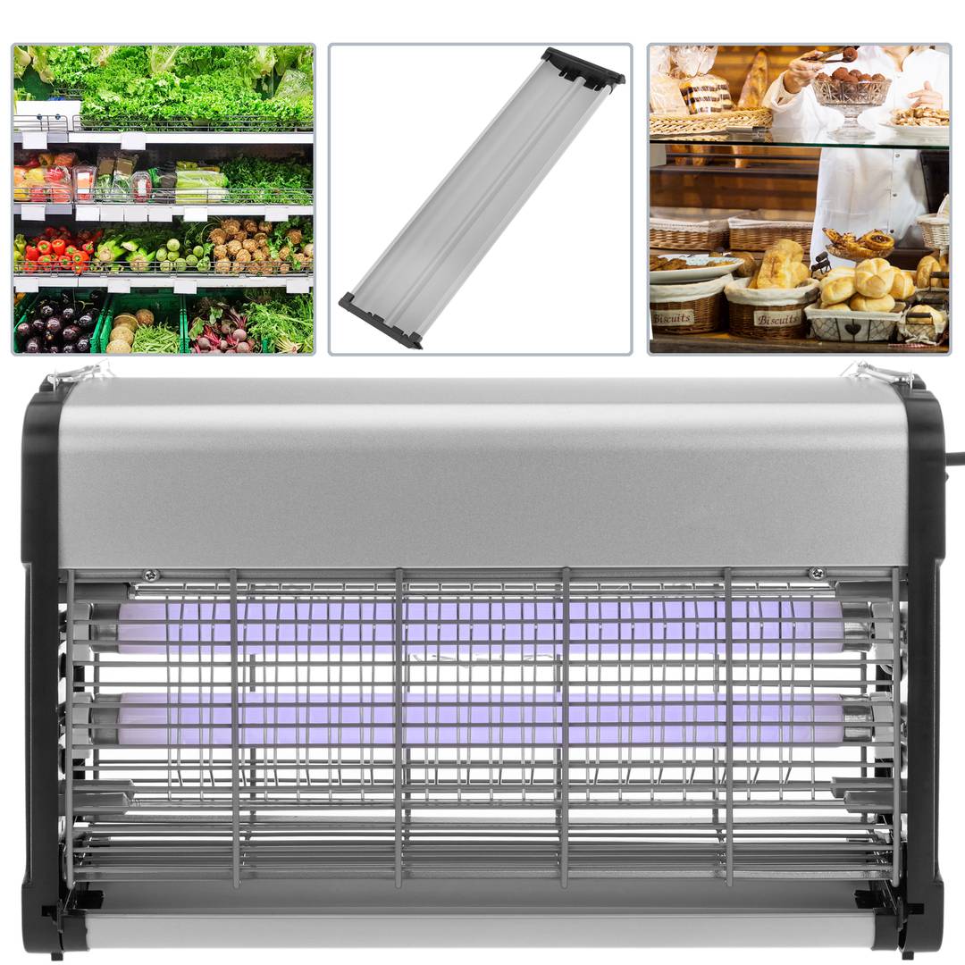 Matador de insetos elétrico profissional com 2 tubos 10w UV 20W