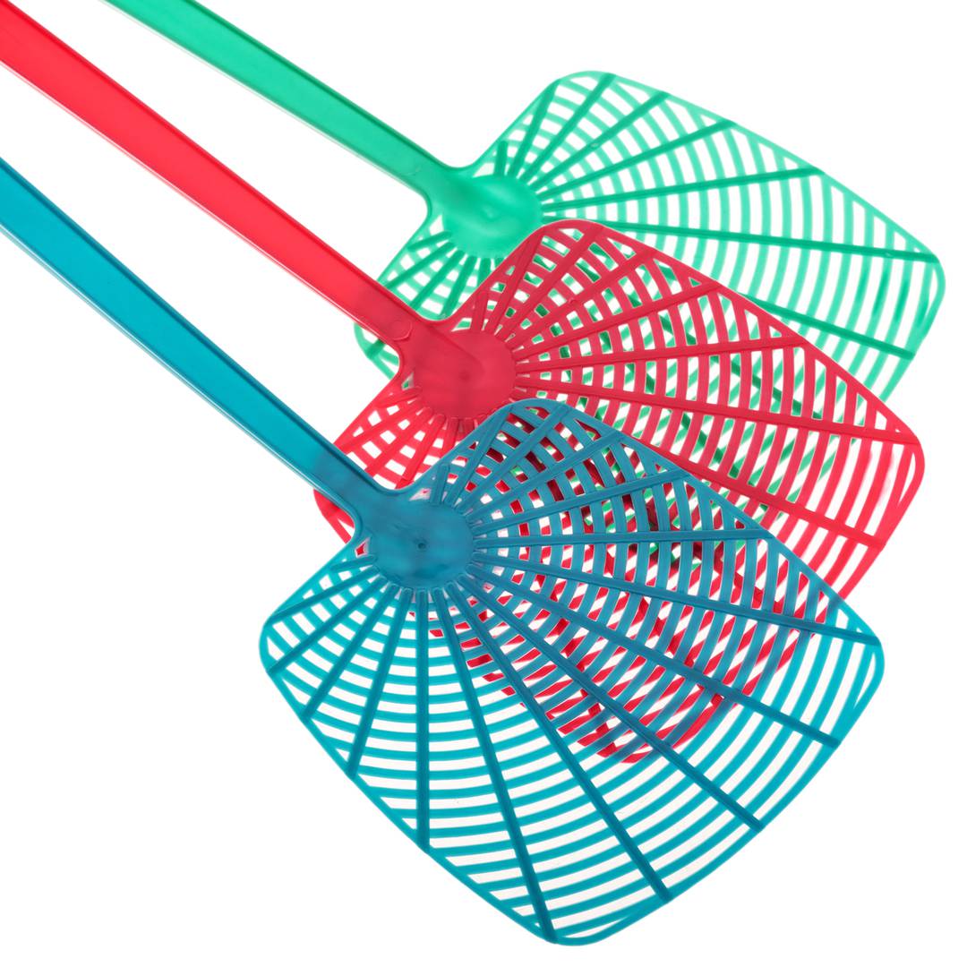 Confezione da 3 unità pala uccide insetti di diversi colori 44 cm
