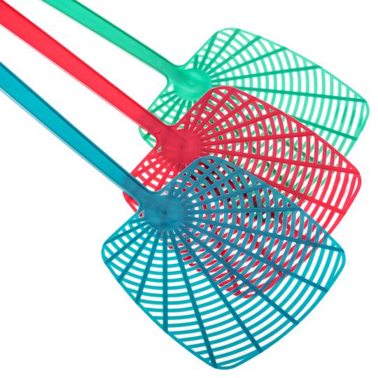 Confezione da 3 unità pala uccide insetti di diversi colori 44 cm