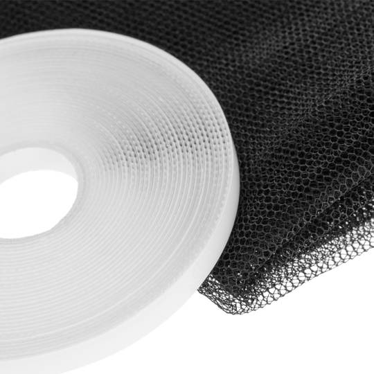 Rede mosquiteira ajustável com velcro para janelas cor preta 130 x 150 cm