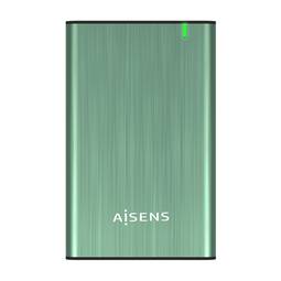 Caixa externa 2.5" per a discs durs de 9.5mm SATA a USB 3.0/USB 3.1 Gen1 color verd Aisens ASE-2525SGN