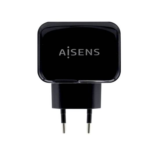 Cargador 2 x USB-A Hembra de 17W 5V 3,4A negro Aisens A110-0440
