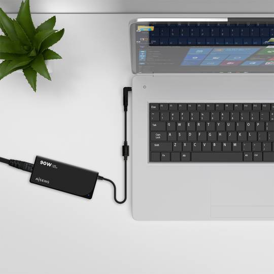 Aisens ASLC-90WAUTO-BK Chargeur noir 90W avec 12 connecteurs USB-A et QC3.0