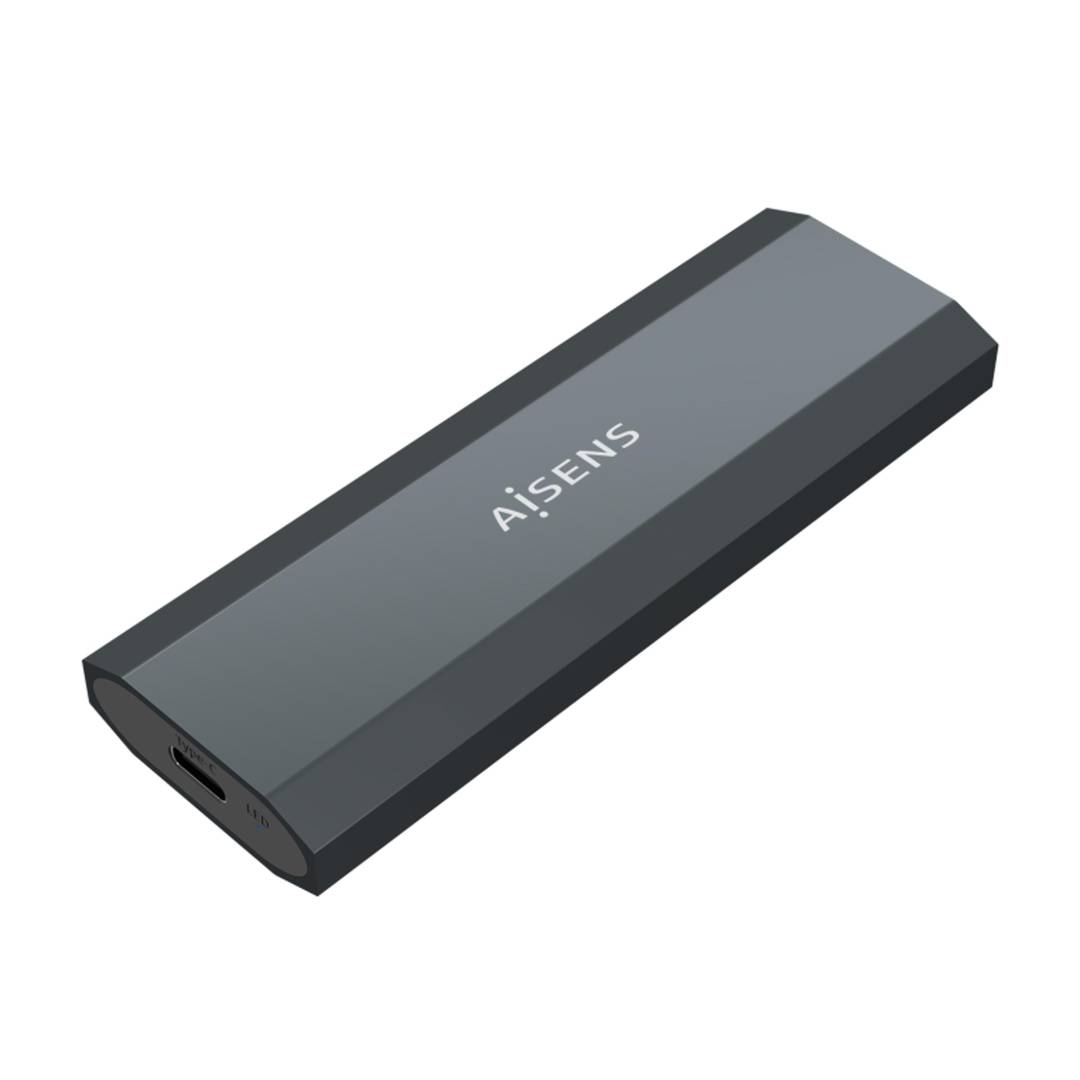 Externe box M.2 NGFF voor SATA/NVMe naar USB 3.1 grijs Aisens ASM2-018GR