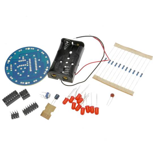 Kit electrónico de 10 LEDs en movimiento NE555 CD4017 DW-0843