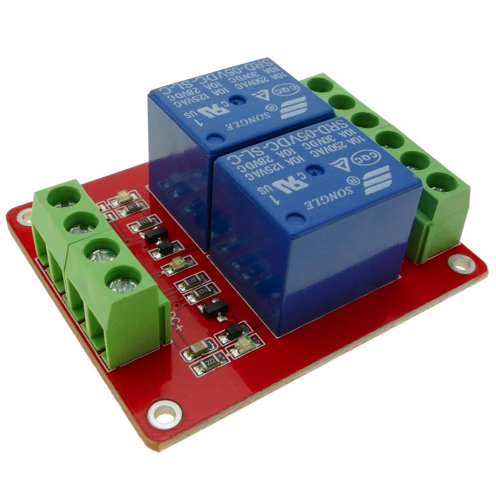 Circuit imprès amb 2 relé per RM2LS de 5/12/24V DW-0023