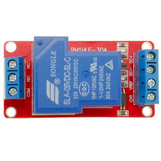 Circuito stampato con 1 relè 5/12/24V 30A bidirezionale isolato DW-0025