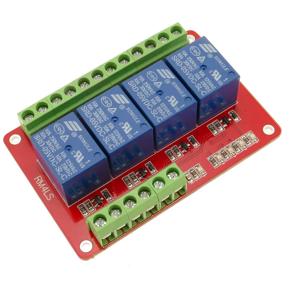 Circuito stampato con 4 relè 5/12/24V per RM4LS DW-0026