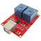 Circuito impreso con 2 relé por USB de 5V y controlado desde ordenador. Modelo DW-0055