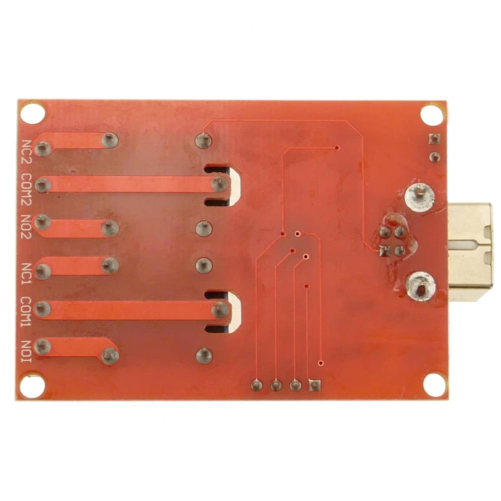 Circuit imprimé avec 2 relais USB 5V et contrôlé depuis l'ordinateur. Modèle DW-0055