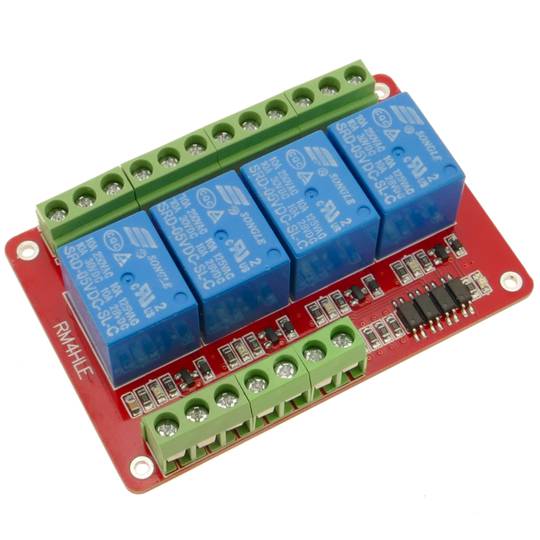 Circuito stampato con 4 relè 5V per RM4HLE, bidirezionale, optoisolato, isolato