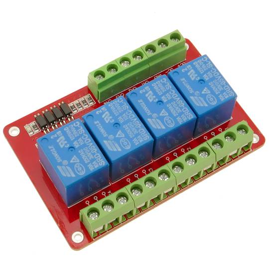 Circuito stampato con 4 relè 5V per RM4HLE, bidirezionale, optoisolato, isolato