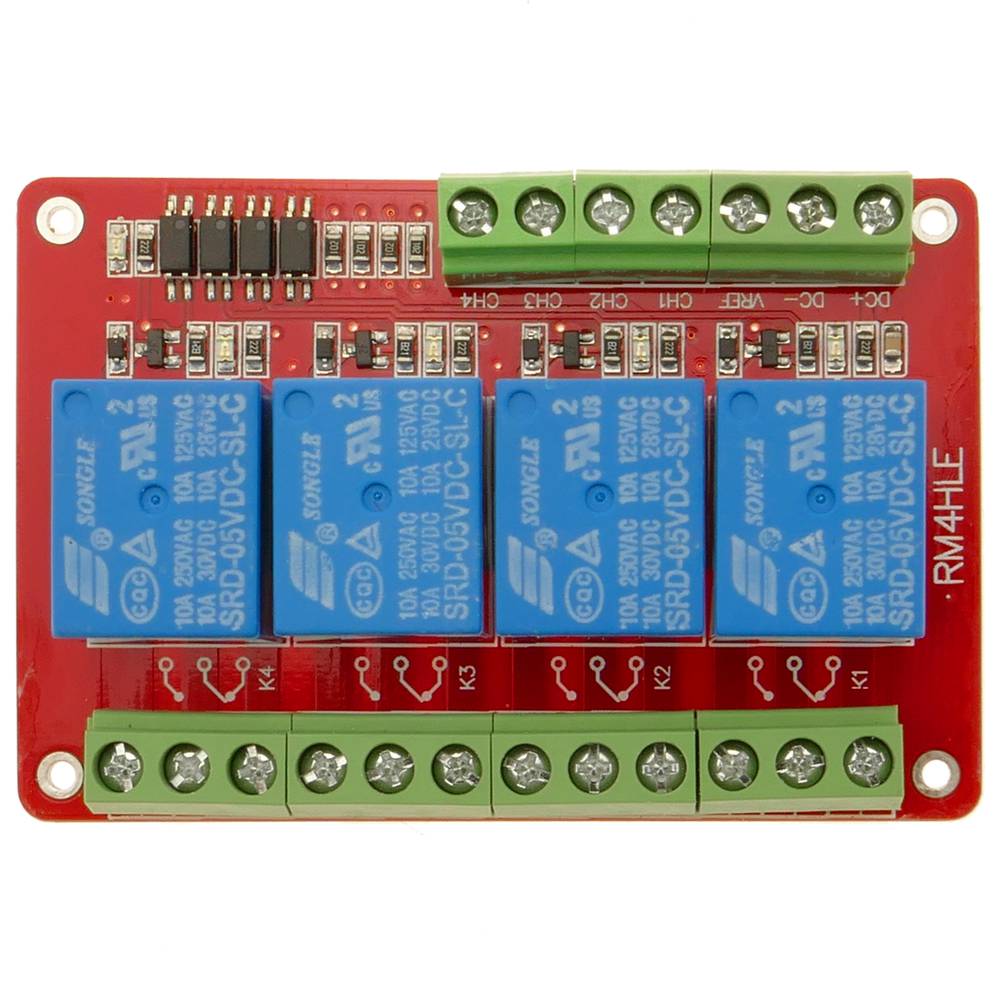 Circuit imprimé avec relais 4 5/12/24V pour RM4HLE, bidirectionnel, optocoupleur, isolé