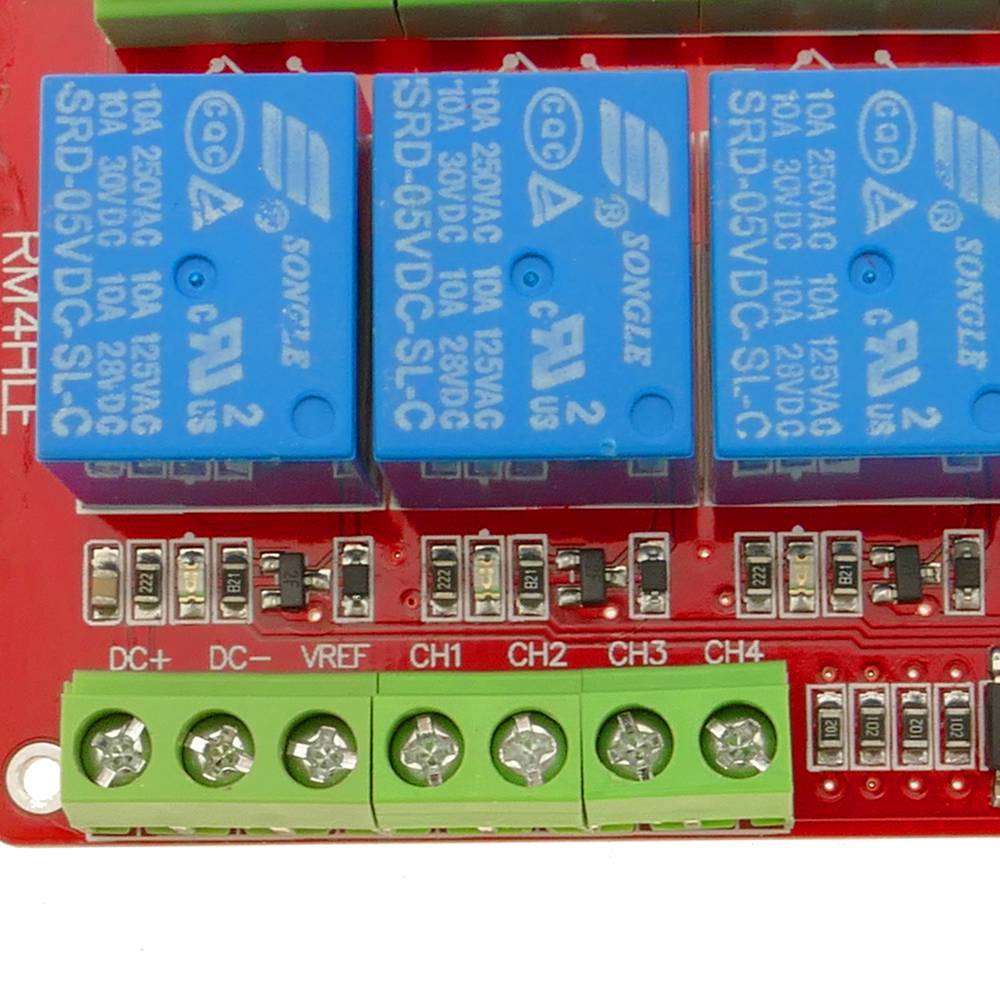 Circuit imprimé avec relais 4 5/12/24V pour RM4HLE, bidirectionnel, optocoupleur, isolé