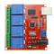 Circuit imprimé avec relais USB 4 5V, contrôlé depuis l'ordinateur. Modèle DW-0056