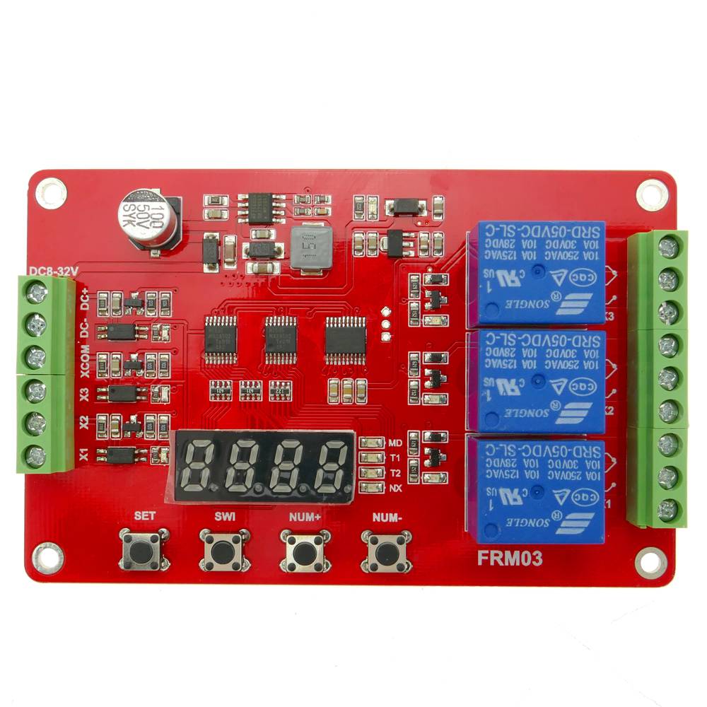 Circuit imprès amb 3 relé multifunció FRM03