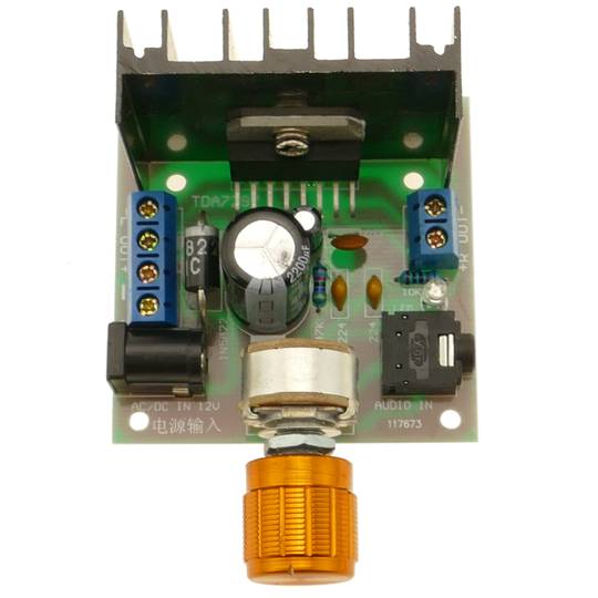 Amplificatore audio TDA7297, 15W + 15W, 12V, con potenziometro. Modello DW-0427