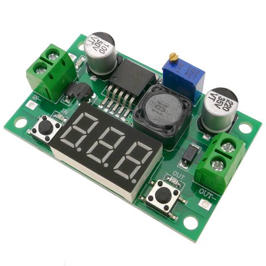 Fuente de alimentación DC-DC con regulador de voltaje y con visor LCD LM2596 DW-0428