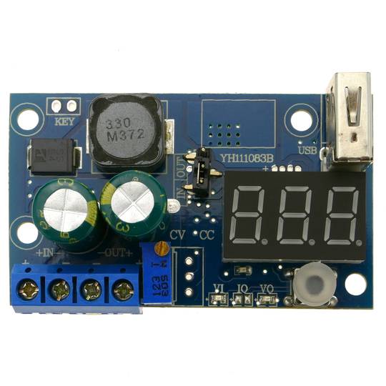 DC-DC-voeding met spanningsregelaar met LCD-display en USB LM2596 DW-0384