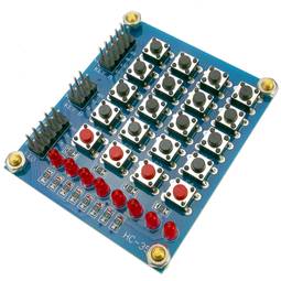 20-toetsen 5x4 toetsenbord met drukknoppen en 8 rode LED-verlichting DWT-0260