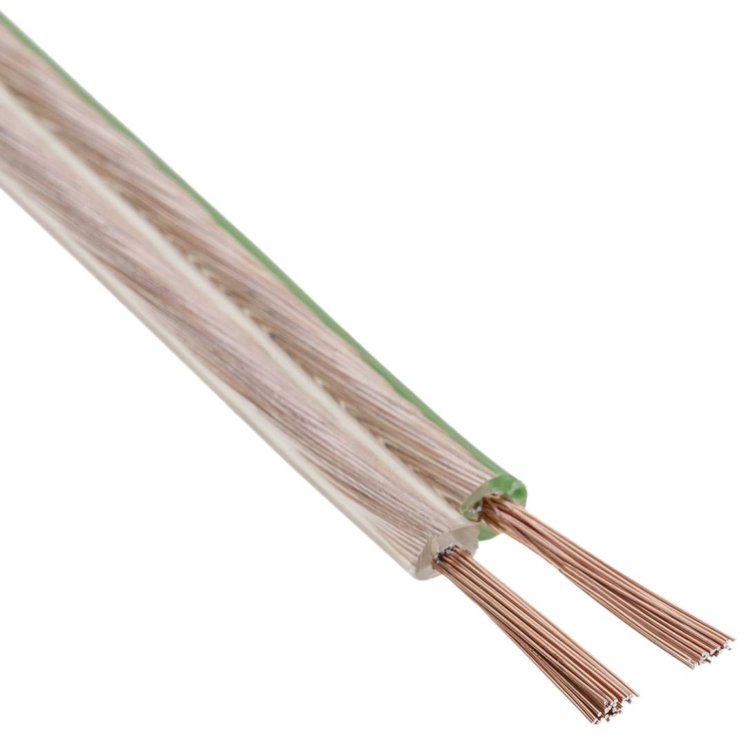 Bobina de Cable de altavoz de 2x0.5 de 50 metros transparente con indicador de polaridad