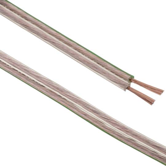 Transparante 2x0.75 Luidsprekerkabelhaspel 50 meter met polariteitsindicator