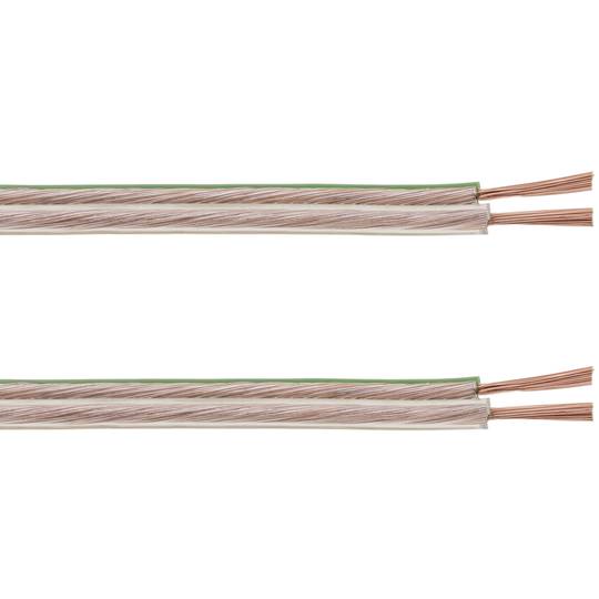 Transparante 2x0.75 Luidsprekerkabelhaspel 50 meter met polariteitsindicator