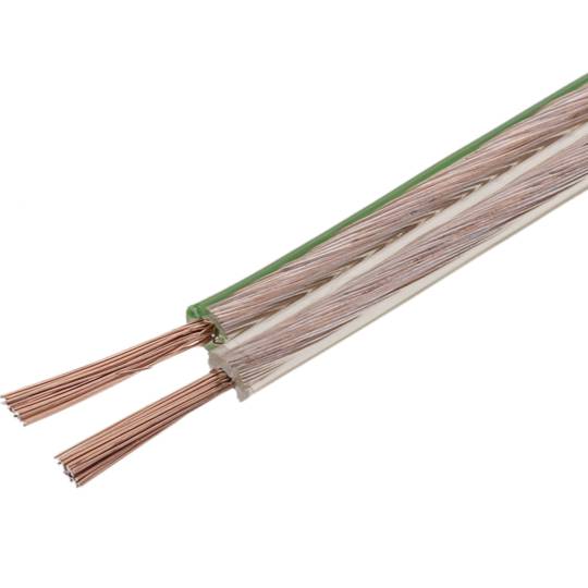 Bobina de Cable de altavoz de 2x1.50 de 25 metros transparente con indicador de polaridad