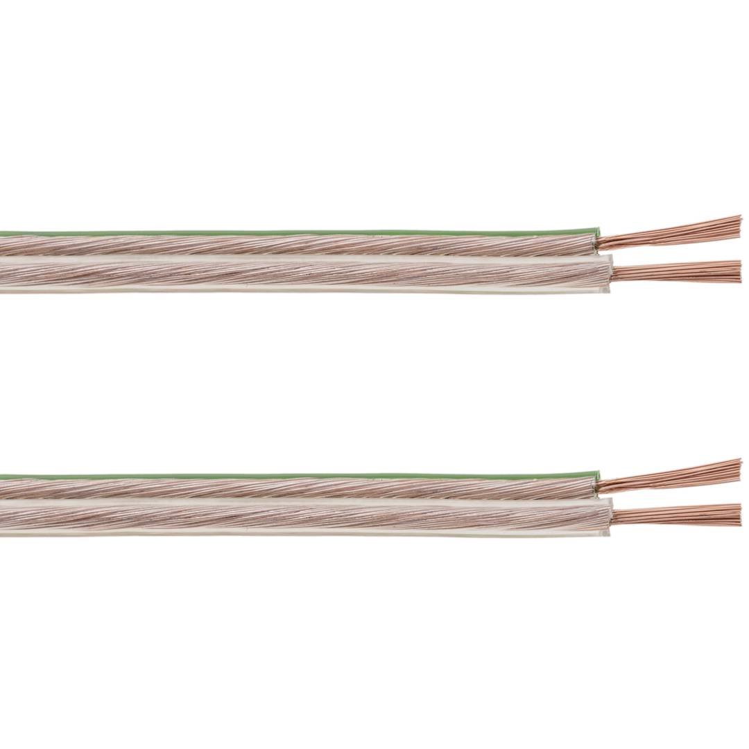 Bobina de Cable de altavoz de 2x1.50 de 50 metros transparente con indicador de polaridad