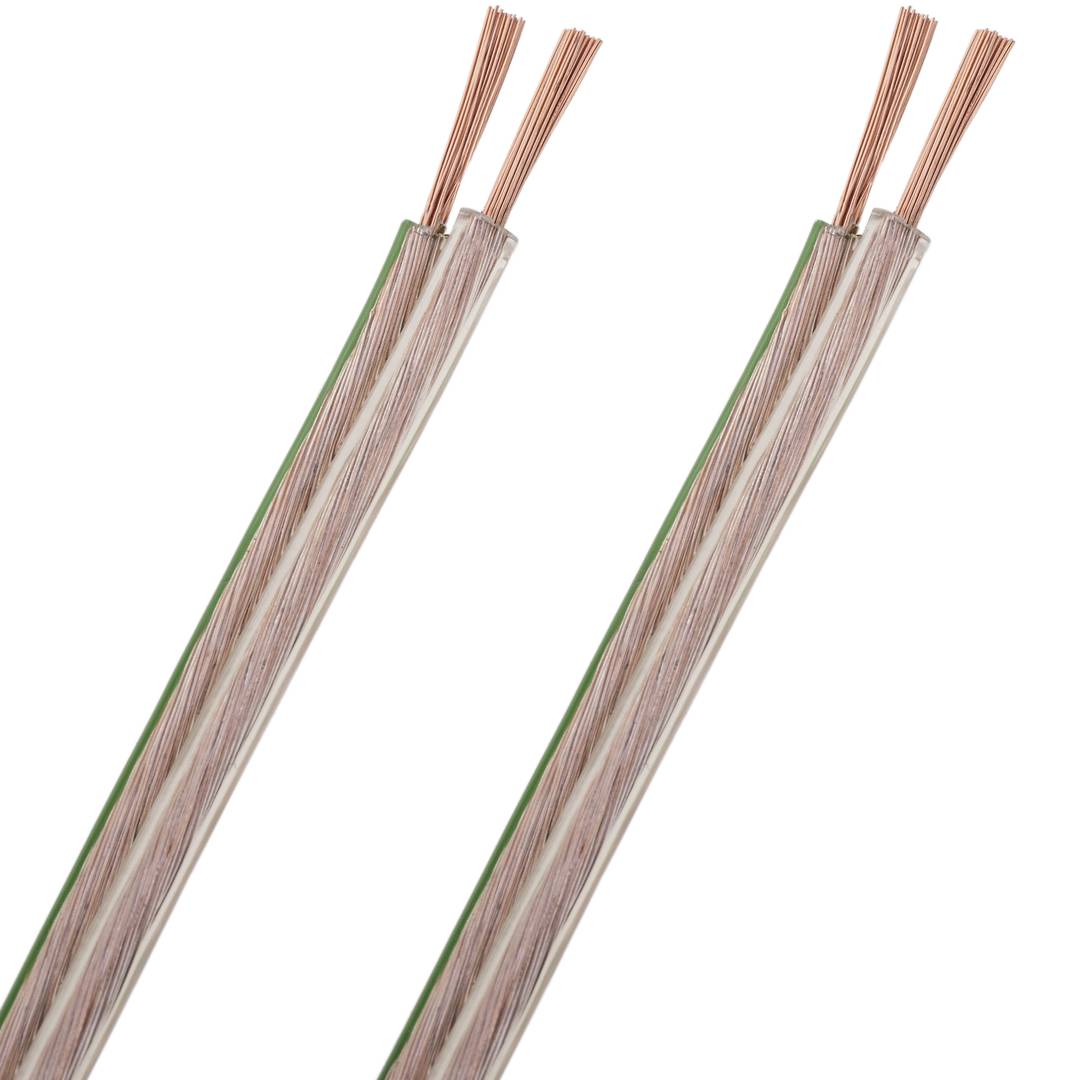 Bobina de Cable de altavoz de 2x1.50 de 50 metros transparente con indicador de polaridad